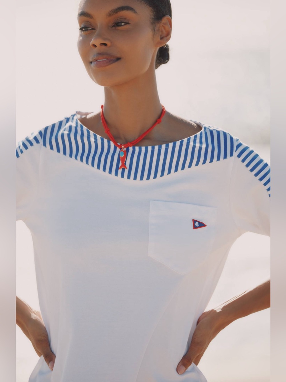 (AT-16) Anthropologie Celandine Punting Boat-Neck T-Shirt Mini Dress - Picture 3 of 3